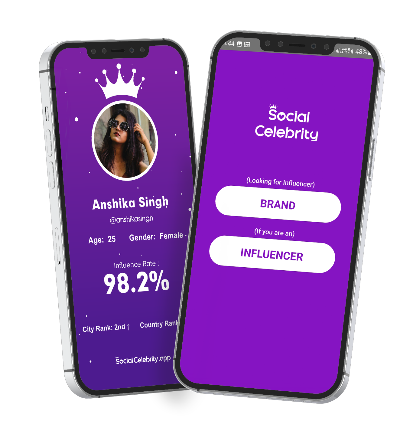 Download the SocialCelebrity App and Choose Between Brand and Influncer